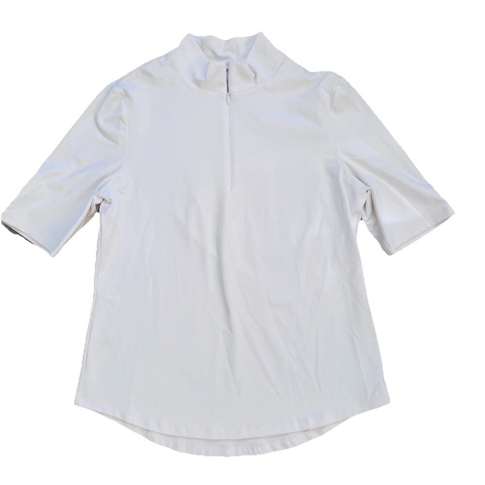 Tommy Bahama Womans IslandZone White 1/4 Zip Performance Top Sz S